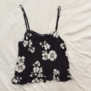 RARE Brandy Melville Black Floral Laynie Tank